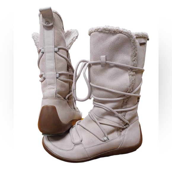 Clarks Nemo Thrill Gore-Tex Mid Calf Bone Colour Winter Boots Size 40 - Picture 2 of 7